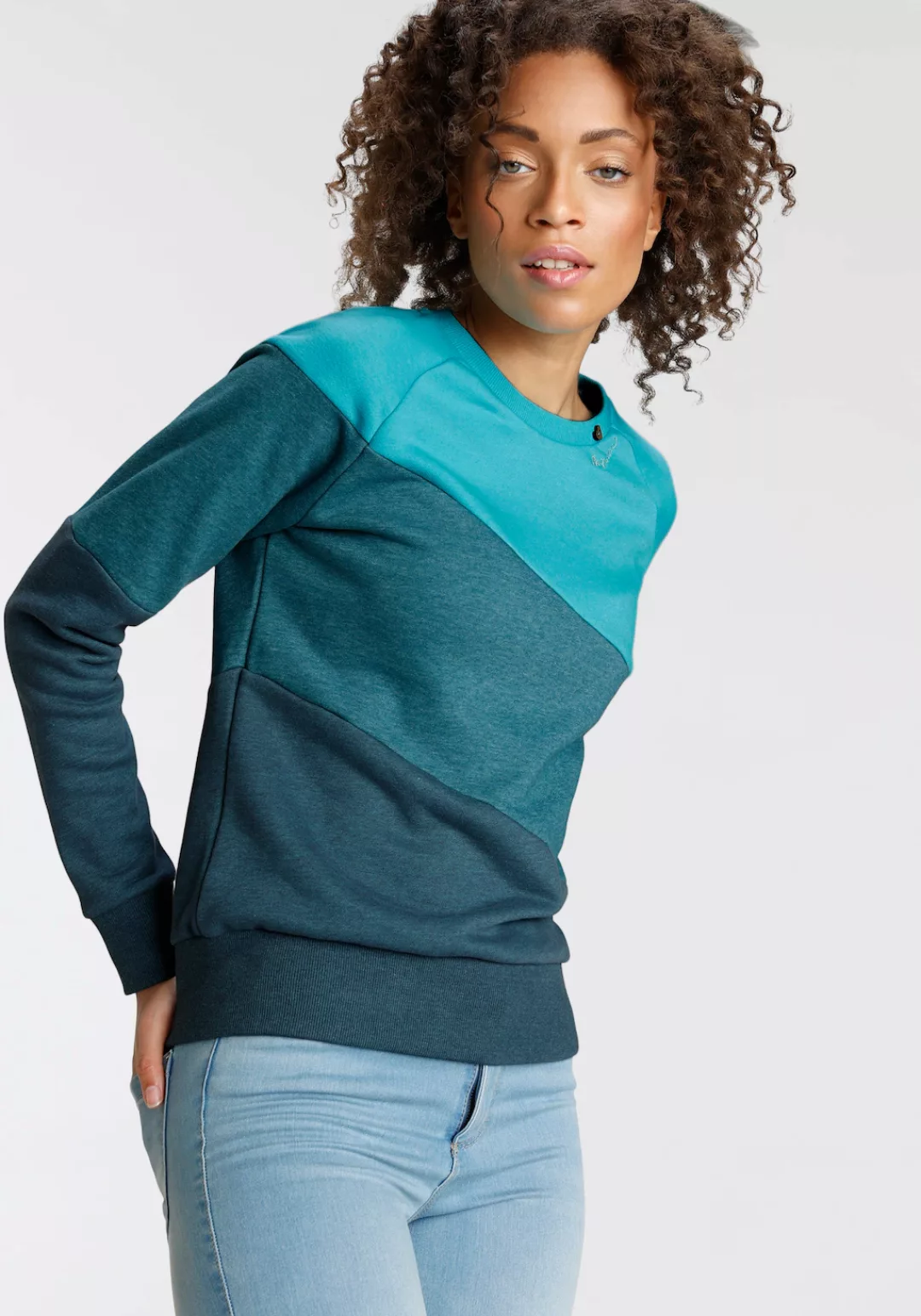 Ragwear Sweater JOHANKA BLOCK Crew Neck im Color-Blocking Design günstig online kaufen