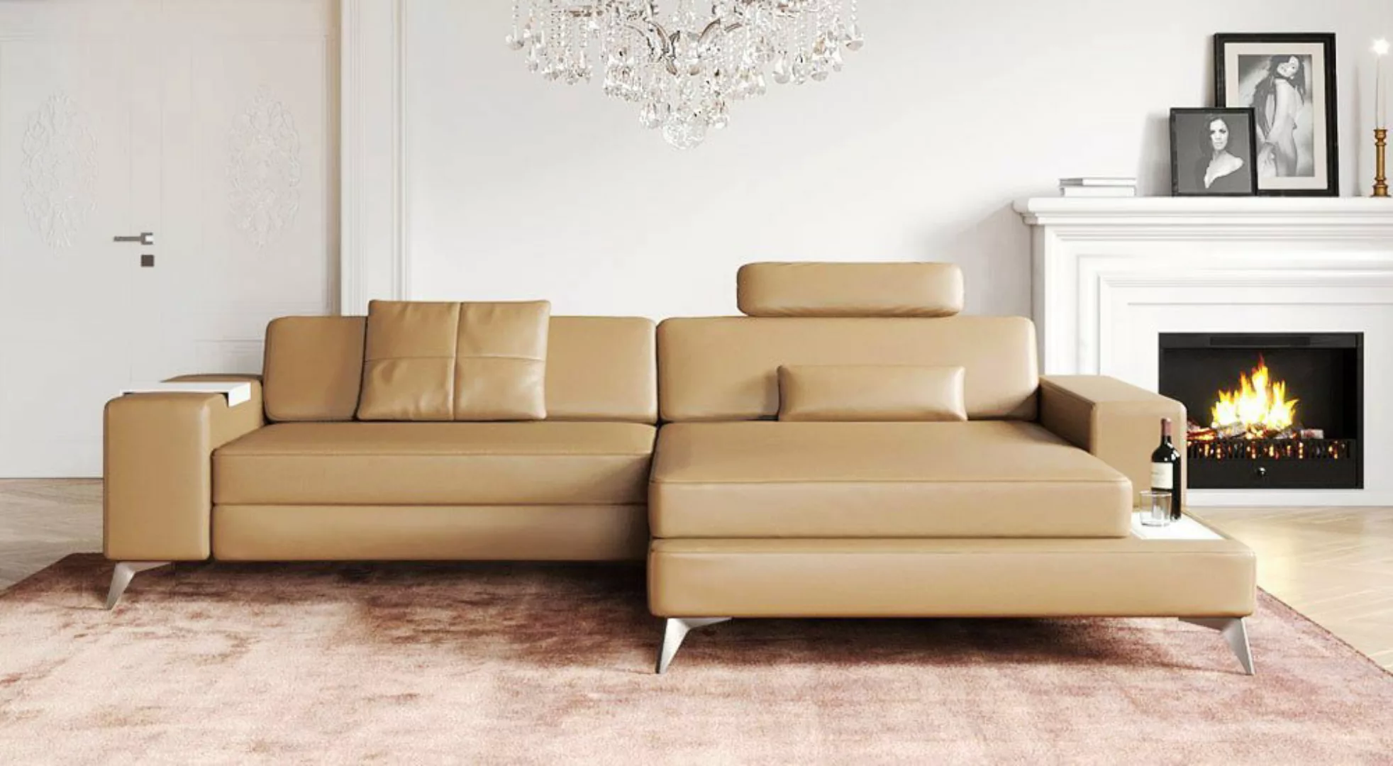 BULLHOFF Ecksofa Leder Ecksofa Eckcouch L-Form Designsofa »MÜNCHEN IV« von günstig online kaufen