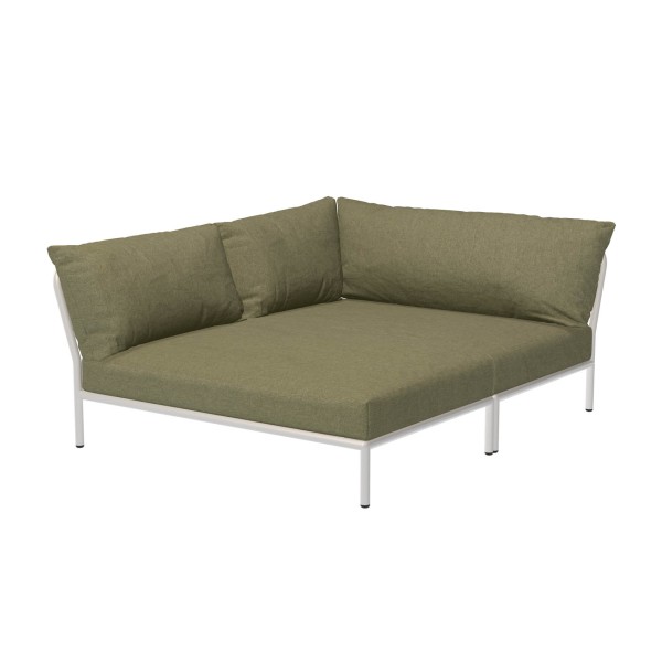 LEVEL2 Outdoor Eck-Sofa Lounge-Modul 5 Blattgrün Weiß Links günstig online kaufen