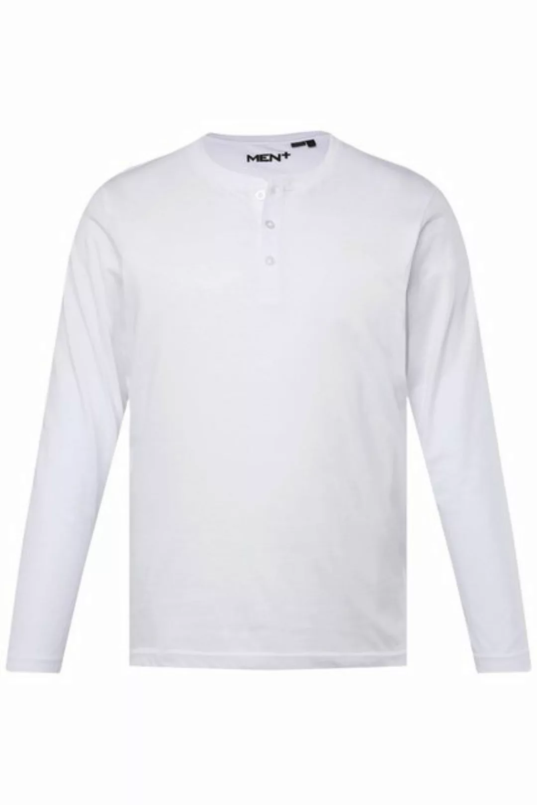 Men Plus T-Shirt Men+ Henley Basic Langarm Rundhals bis 8 XL günstig online kaufen