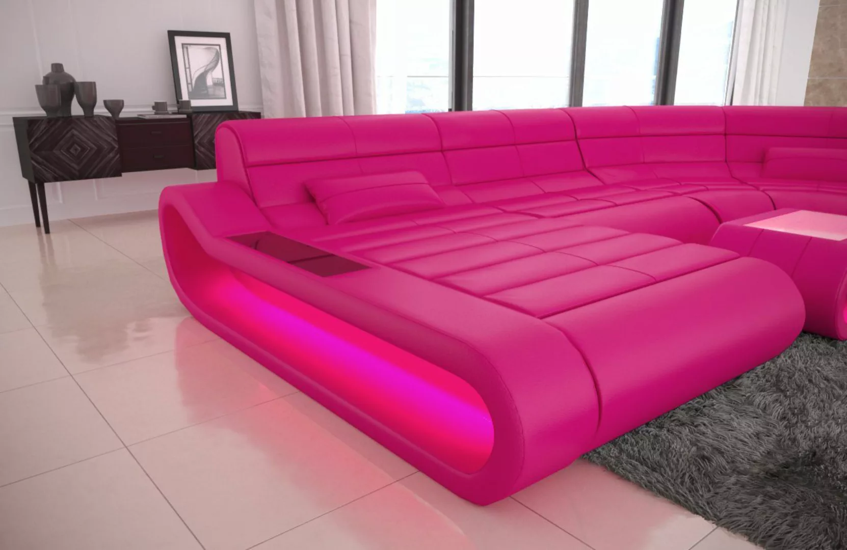 Sofa Dreams Wohnlandschaft Ledercouch Leder Sofa Concept U Form Ledersofa, günstig online kaufen