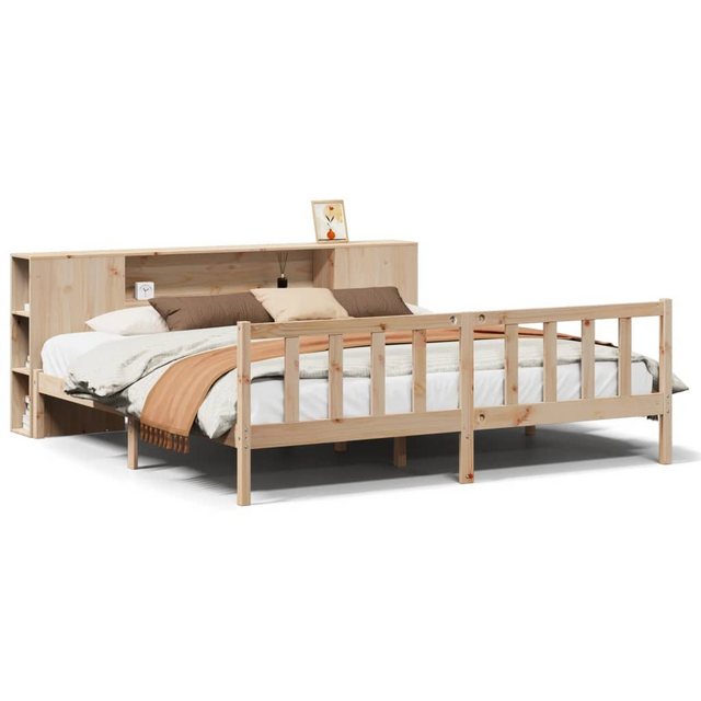 vidaXL Bett, Massivholzbett mit Regal ohne Matratze 200x200 cm Kiefernholz günstig online kaufen