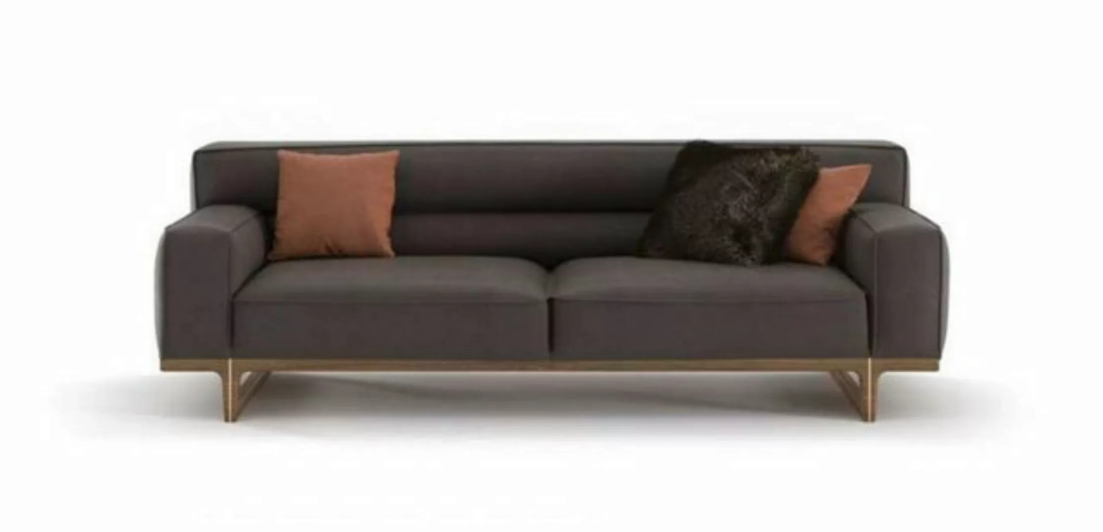 JVmoebel Sofa Stilvolle Graue Sitzgarnitur Dreisitzer Sessel Hocker Wohnzim günstig online kaufen