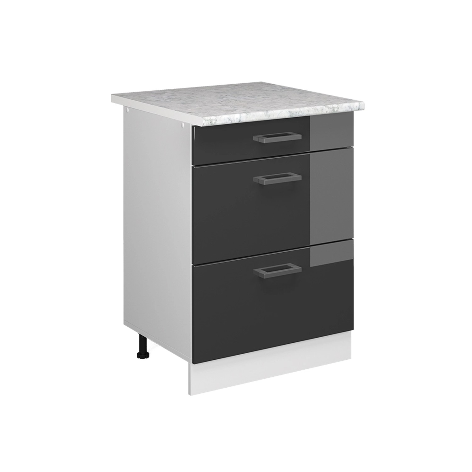 Vicco Unterschrank R-Line, Anthrazit Hochglanz/Weiß, 60cm günstig online kaufen