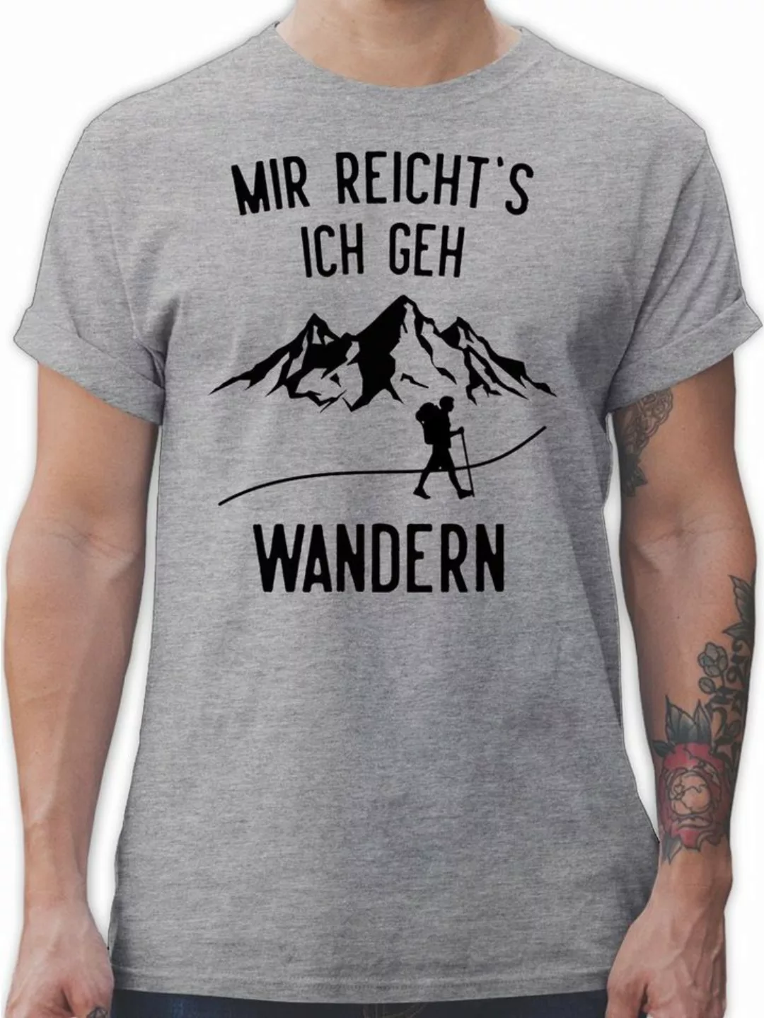 Shirtracer T-Shirt MIr reichts ich geh wandern Berge Wandern Laufen Joggen günstig online kaufen