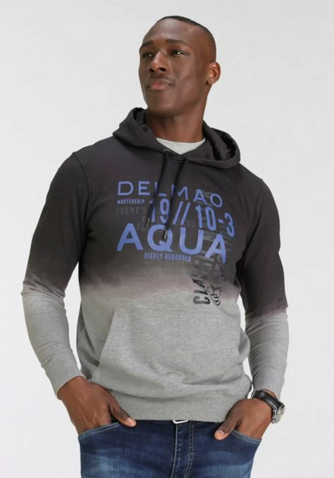 DELMAO Kapuzensweatshirt mit Farbverlauf und Print-NEUE MARKE! günstig online kaufen