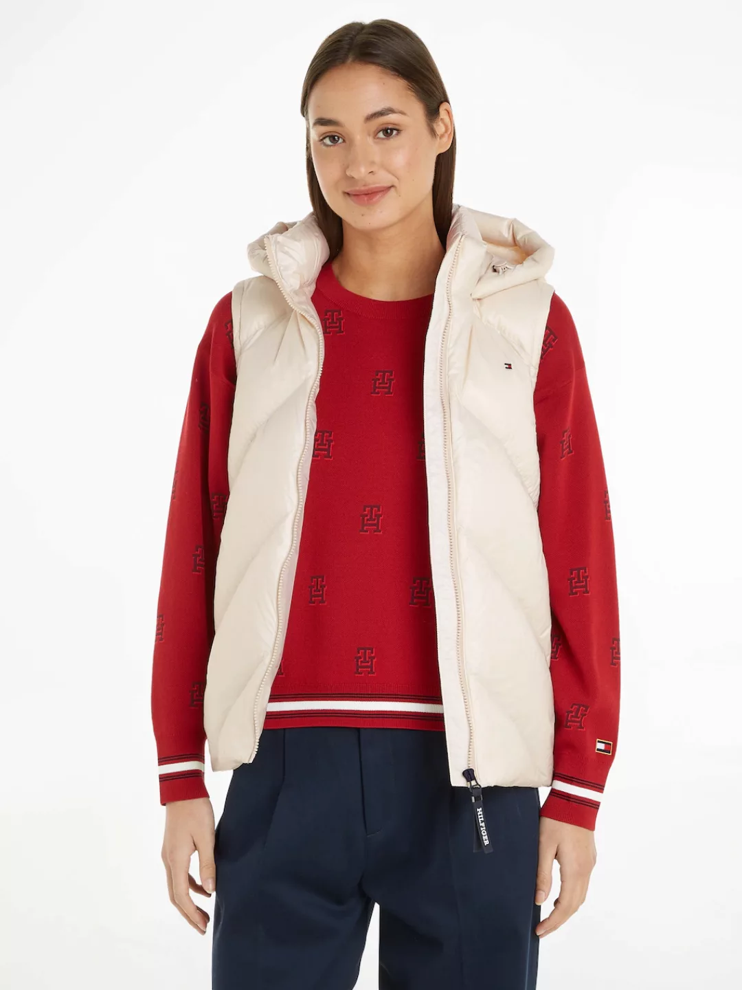 Tommy Hilfiger Daunenweste mit Logostickerei günstig online kaufen