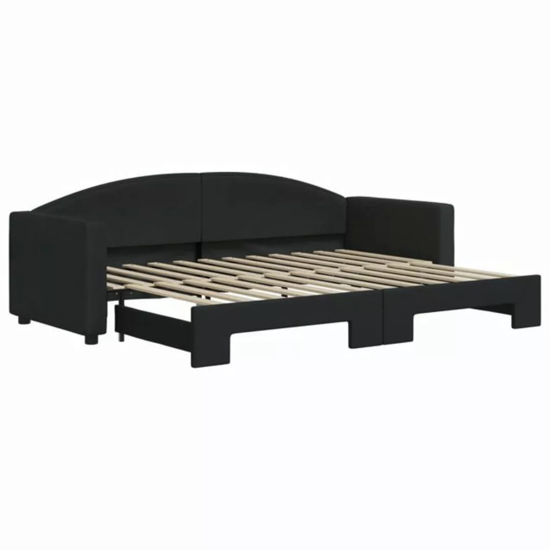 vidaXL Bett Tagesbett Ausziehbar Schwarz 80x200 cm Stoff günstig online kaufen