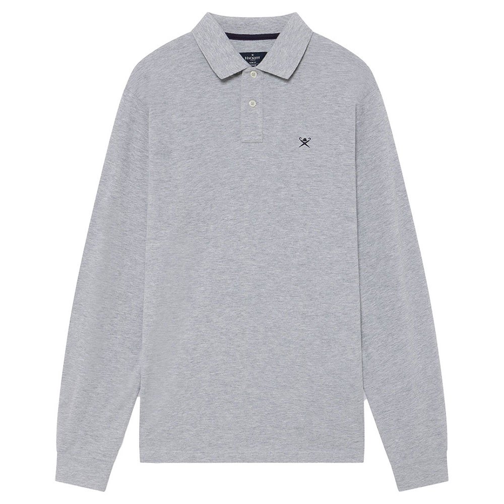 Hackett Slim Fit Logo Langarm-polo 2XL Light Grey Marl günstig online kaufen