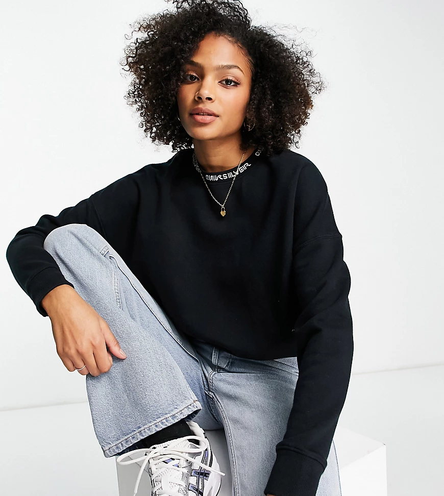 Quiksilver – Oversize-Sweatshirt in verwaschenem Schwarz, exklusiv bei ASOS günstig online kaufen
