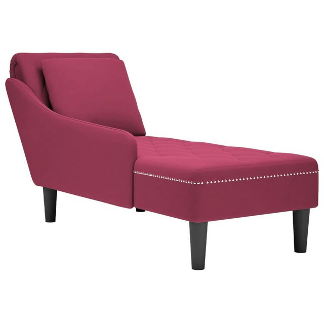 vidaXL Chaiselongue Chaiselongue mit Kissen und Rechter Armlehne Weinrot Sa günstig online kaufen