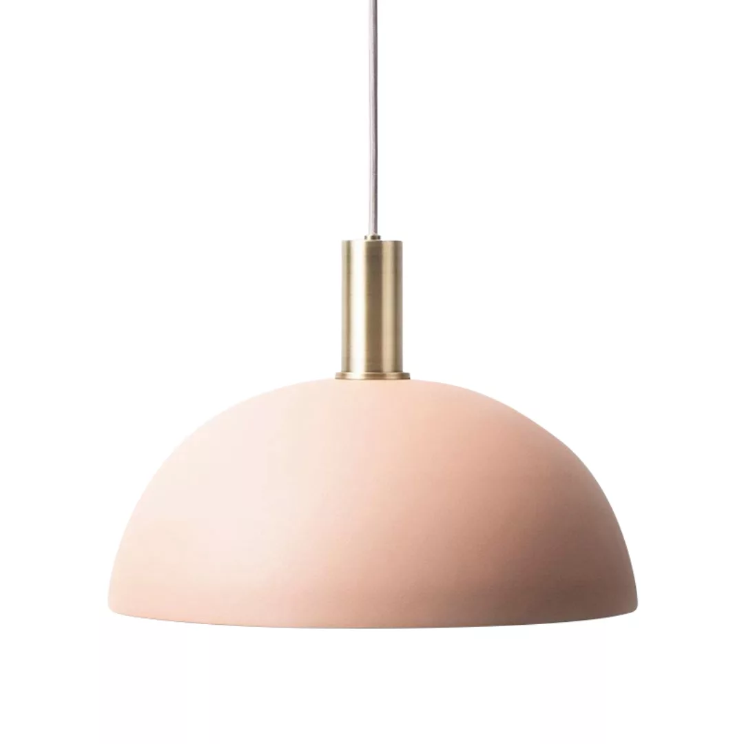 ferm LIVING - Dome Shade Lampenschirm - rosa/pulverbeschichtet/innen weiß/H günstig online kaufen