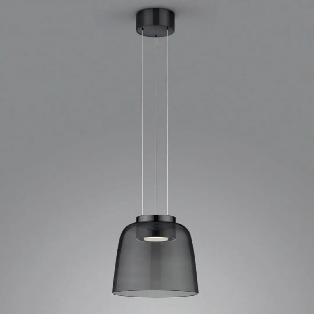 LED Pendelleuchte Oda in Schwarz-transparent und Schwarzchrom 25W 1810lm günstig online kaufen