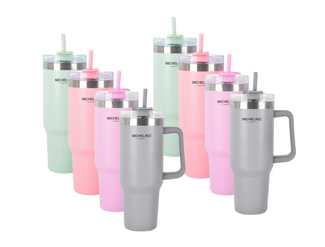 Trinkbecher Thermobecher mit Strohhalm MICHELINO ca. 1,2 l  1 Stück 4 Sorte günstig online kaufen