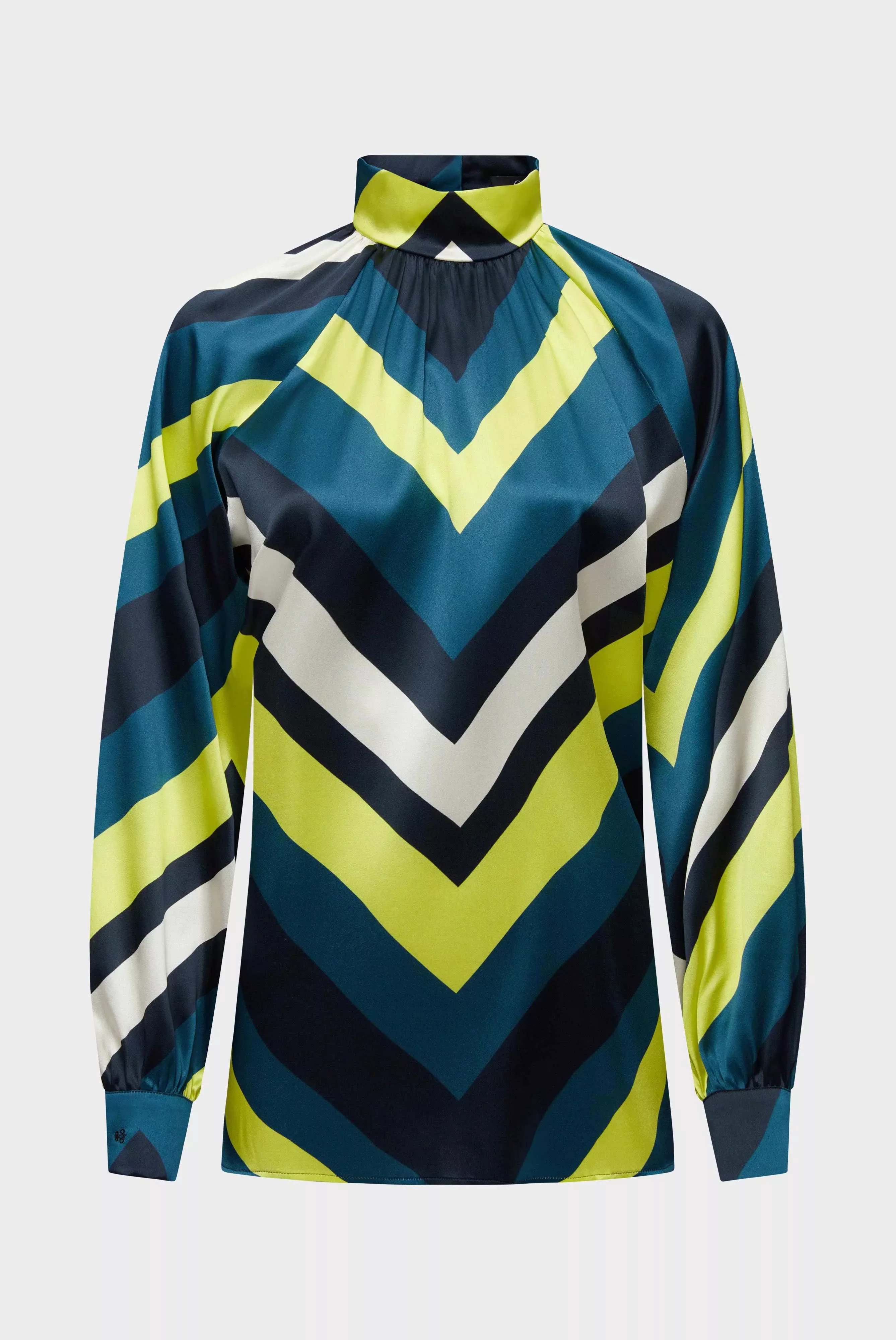 Bluse aus Seidensatin mit Streifen Muster günstig online kaufen