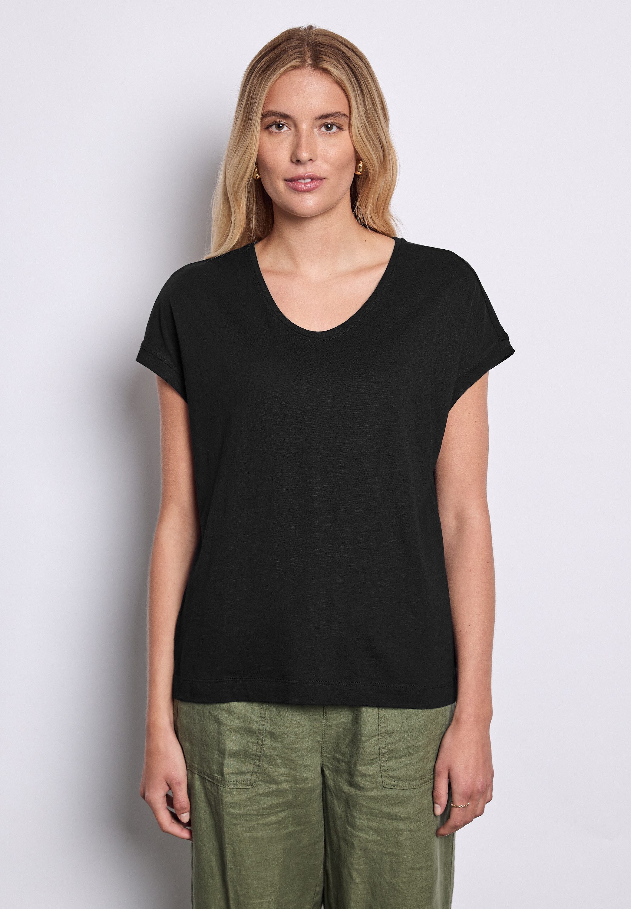 STREET ONE STUDIO T-Shirt, mit V-Ausschnitt günstig online kaufen