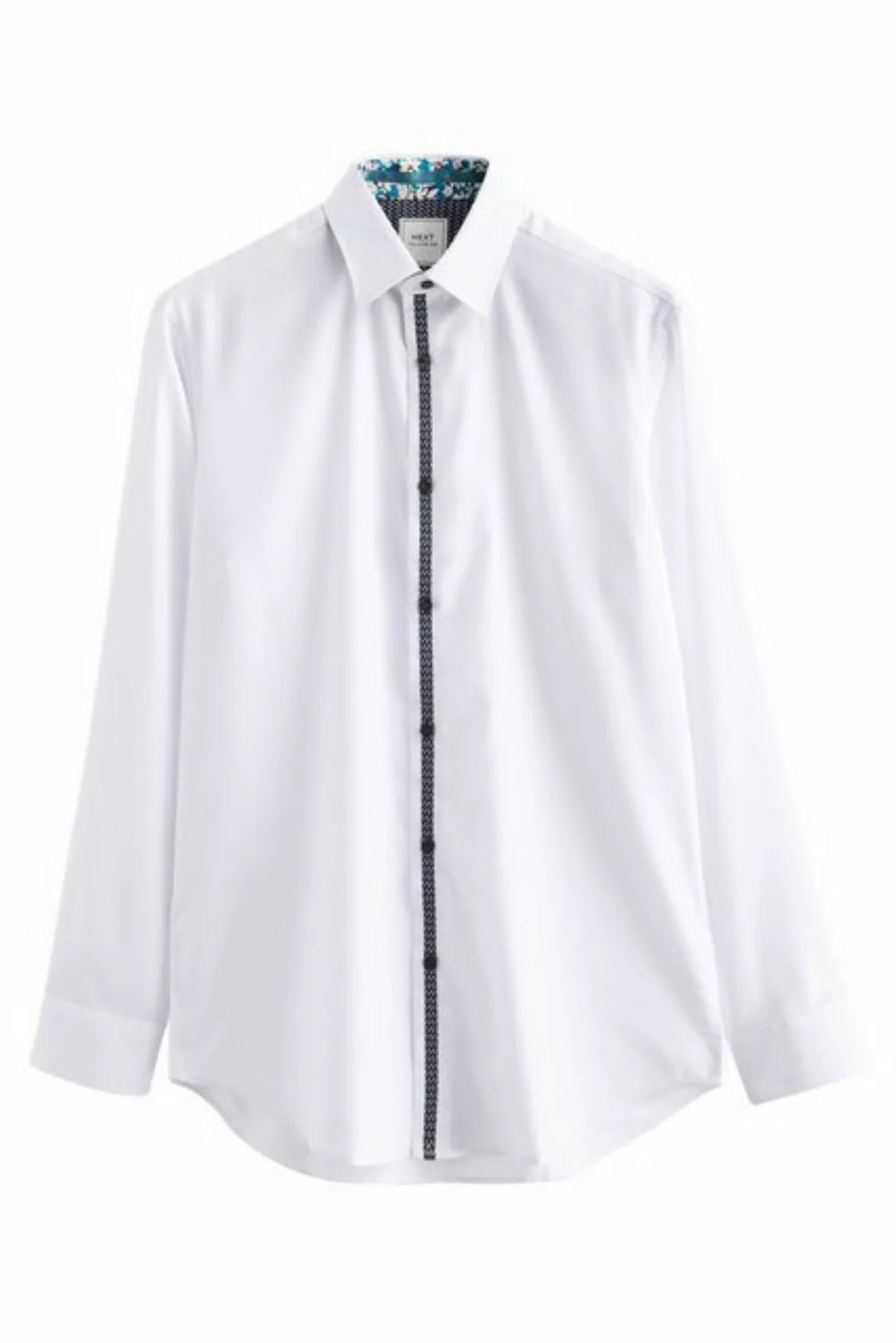 Next Langarmhemd Formelles Regular Fit Hemd mit Besatz (1-tlg) günstig online kaufen