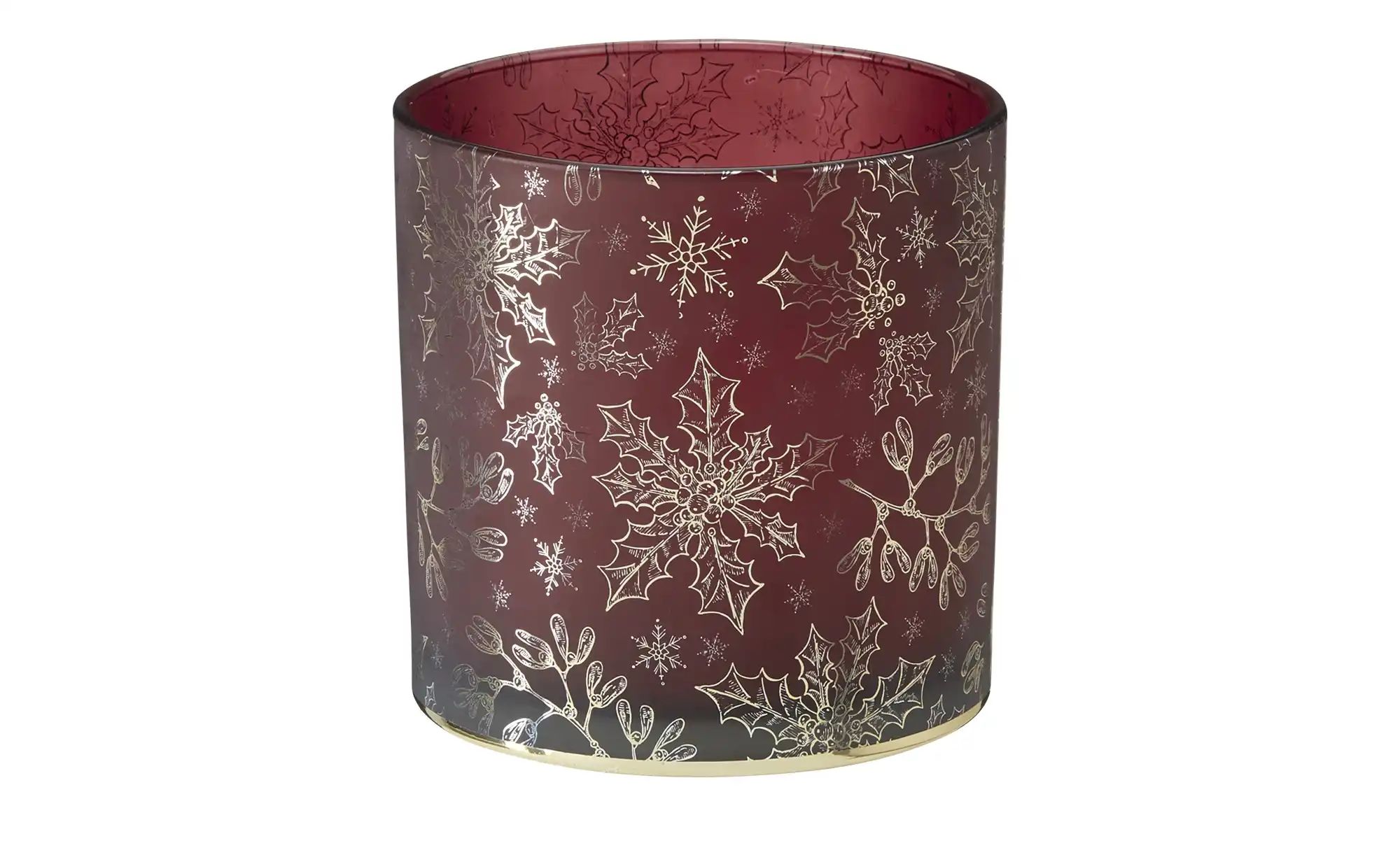 HOME STORY Windlicht ¦ rot ¦ Glas  ¦ Maße (cm): H: 15  Ø: 15 Weihnachten - günstig online kaufen