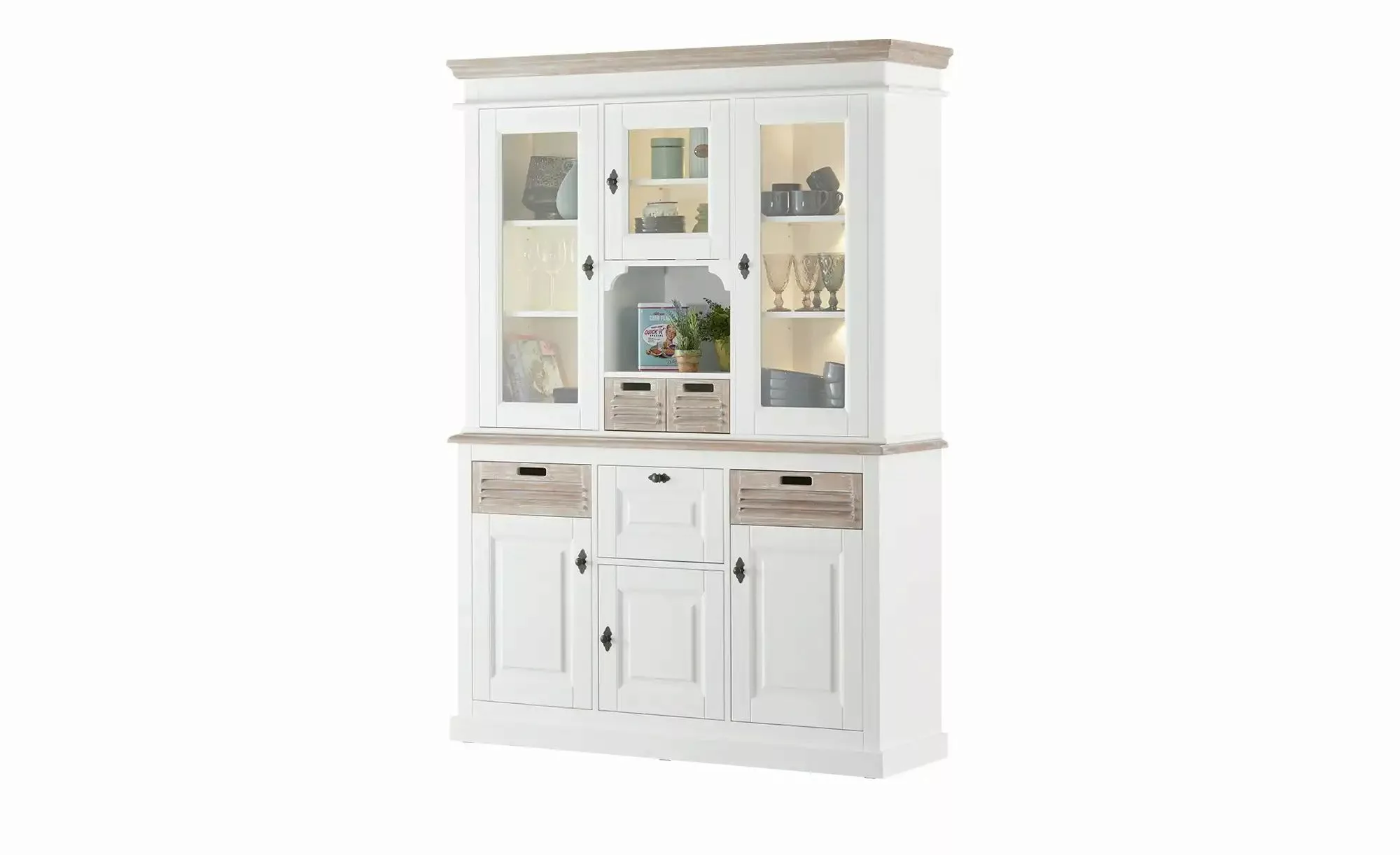 maison bleue Buffet  Cortina ¦ weiß ¦ Maße (cm): B: 146 H: 200 T: 42 Schrän günstig online kaufen