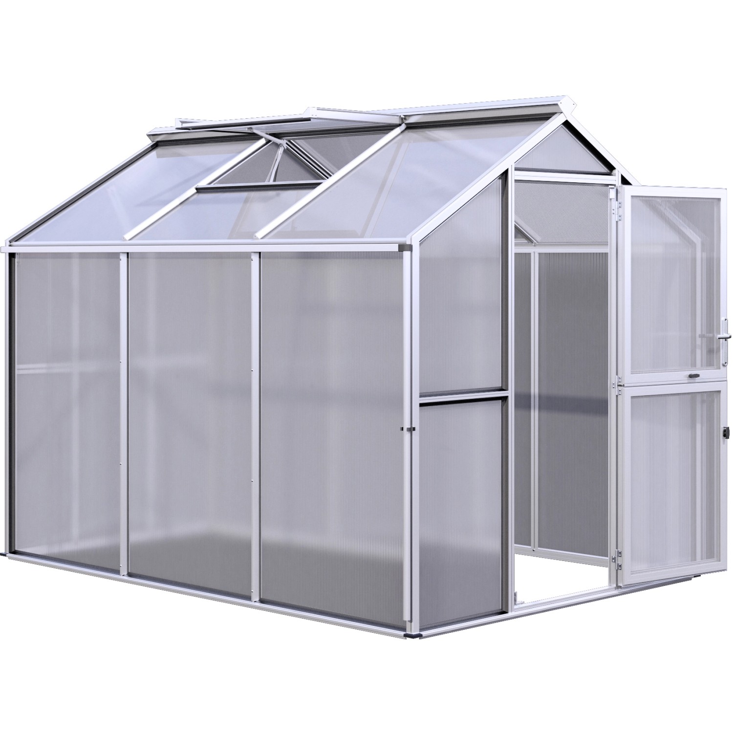 KGT Gewächshaus Galant III Aluminiumfarben 6,65 m² günstig online kaufen