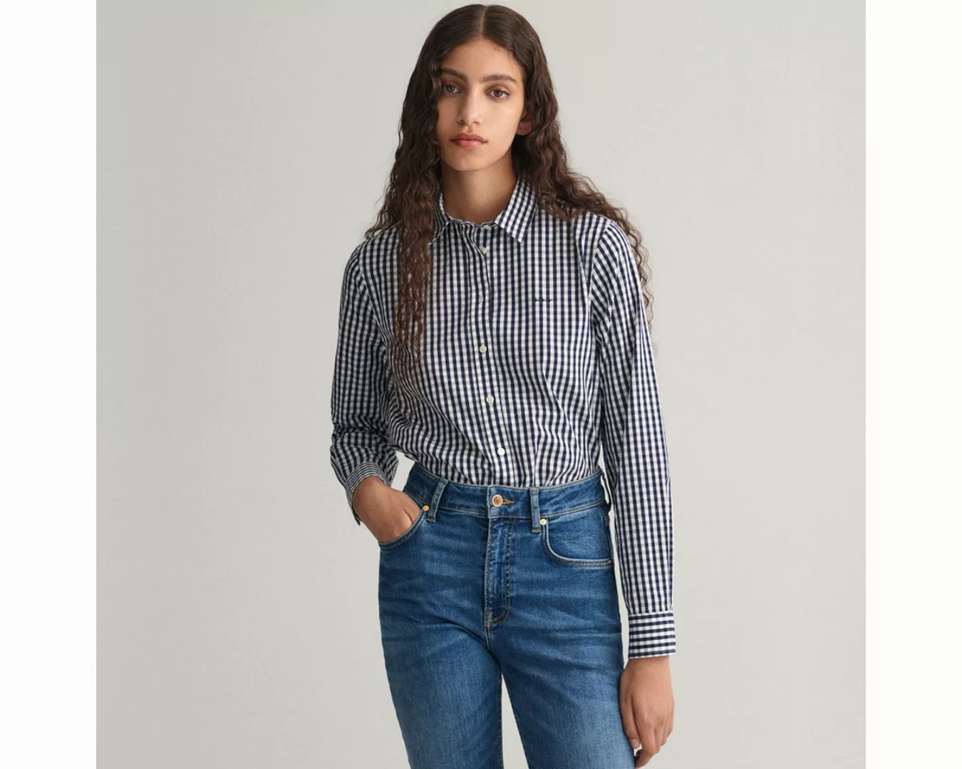 Gant Hemdbluse REG POPLIN STRIPED SHIRT mit einer kleinen Logostickerei auf günstig online kaufen