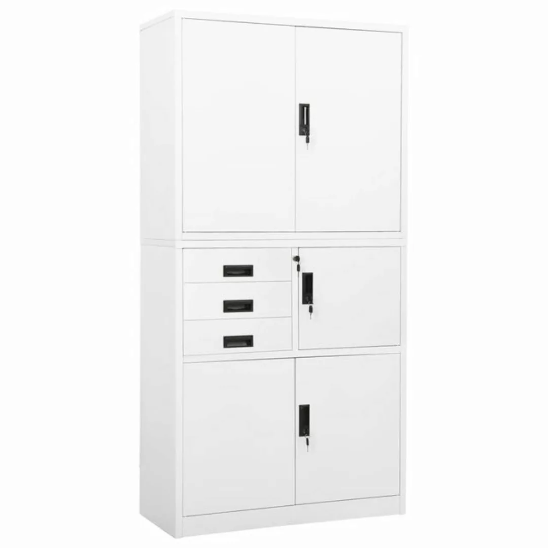 Büroschrank Weiß 90x40x180 Cm Stahl günstig online kaufen