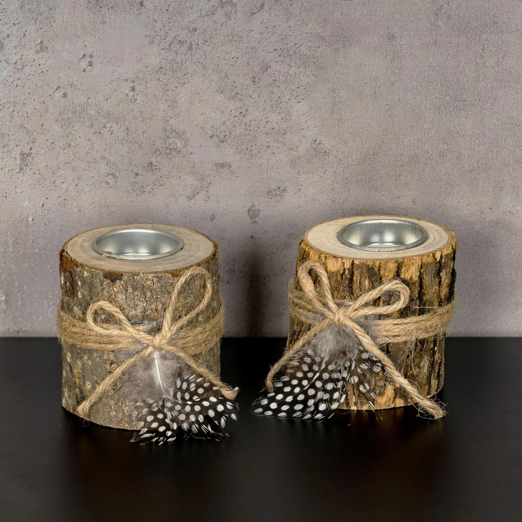 Levandeo® Teelichthalter, 2er Set Teelichthalter Holz günstig online kaufen
