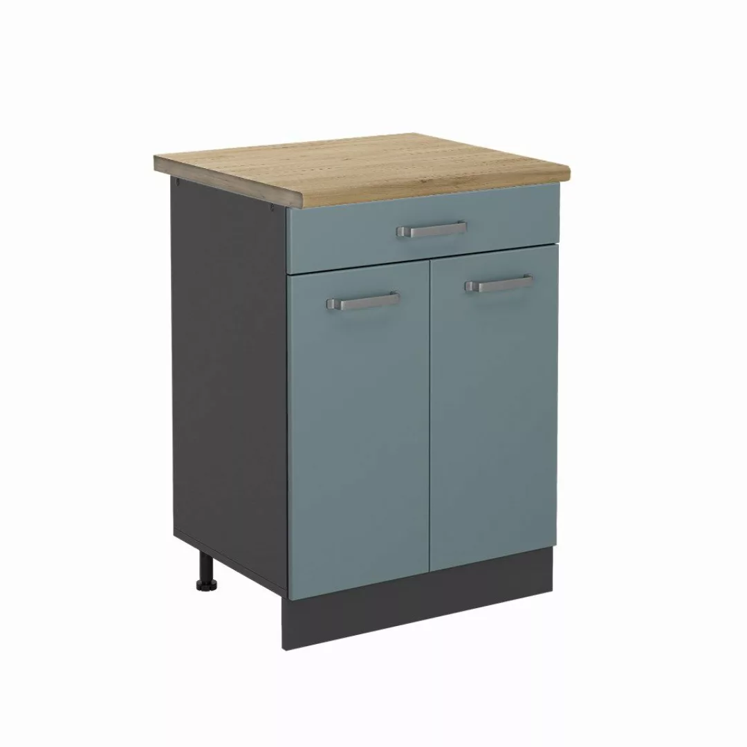 Vicco Unterschrank R-Line, Blau-Grau/Anthrazit, 60 cm, günstig online kaufen