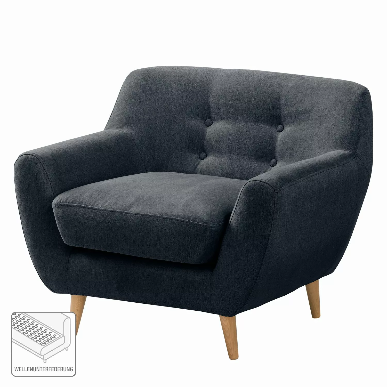 home24 Mørteens Sessel Rometta Vintage Grau Microfaser 92x77x80 cm (BxHxT) günstig online kaufen