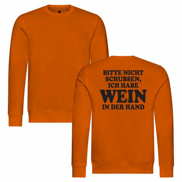 deinshirt Rundhalspullover Herren Sweatshirt Bitte nicht schubsen habe Wein günstig online kaufen