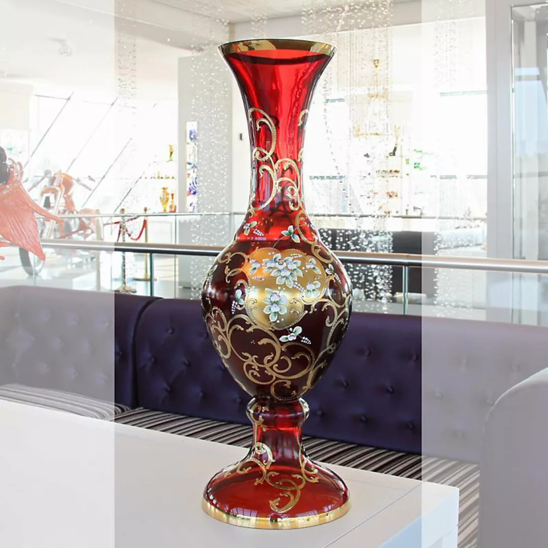 Bodenvase Art Queen 90,5 cm, Glas rot günstig online kaufen