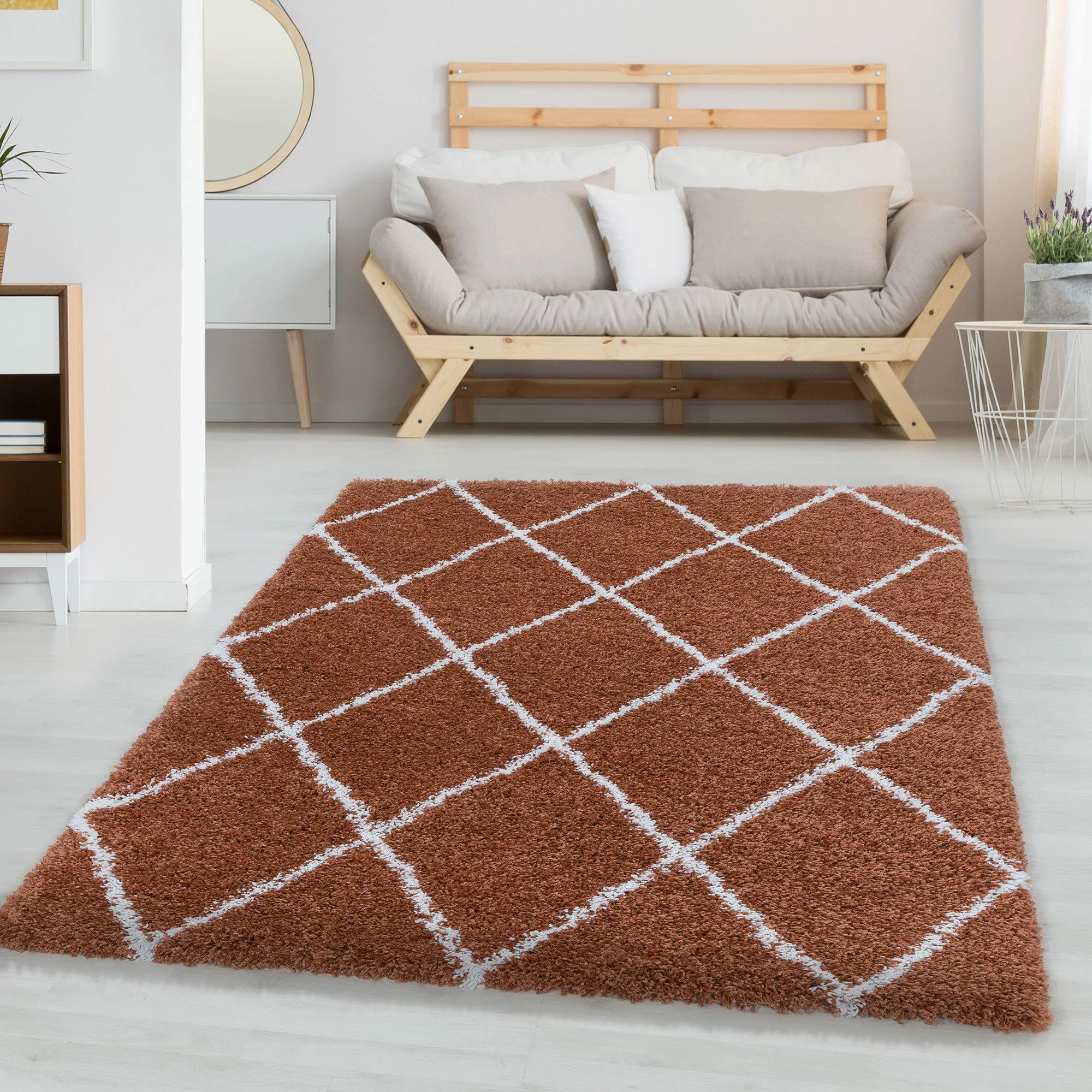 Carpettex Hochflor-Teppich Rauten Design, Läufer, Höhe: günstig online kaufen