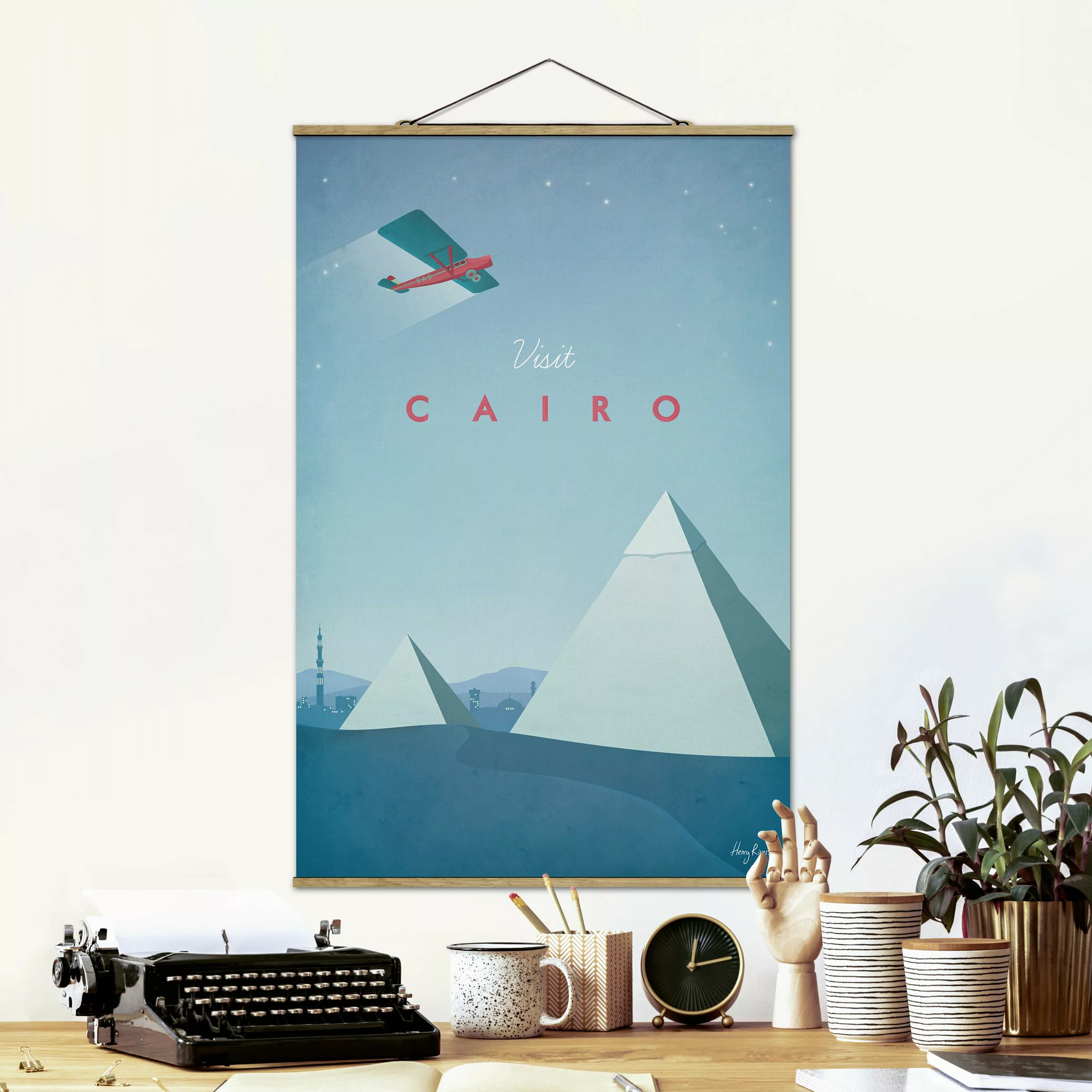 Stoffbild Architektur mit Posterleisten - Hochformat Reiseposter - Cairo günstig online kaufen