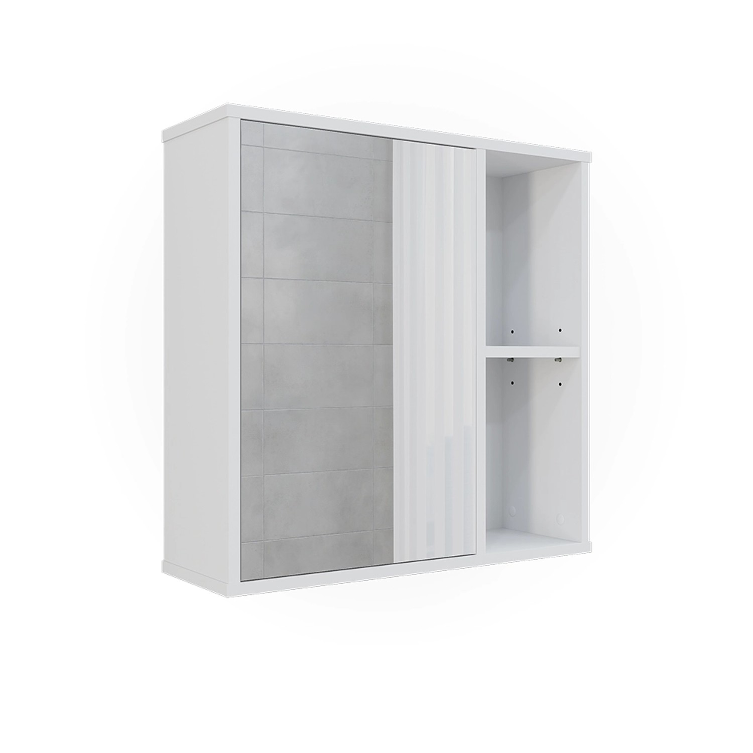 Vicco Badspiegelschrank Leano Weiß 60 x 60 cm günstig online kaufen