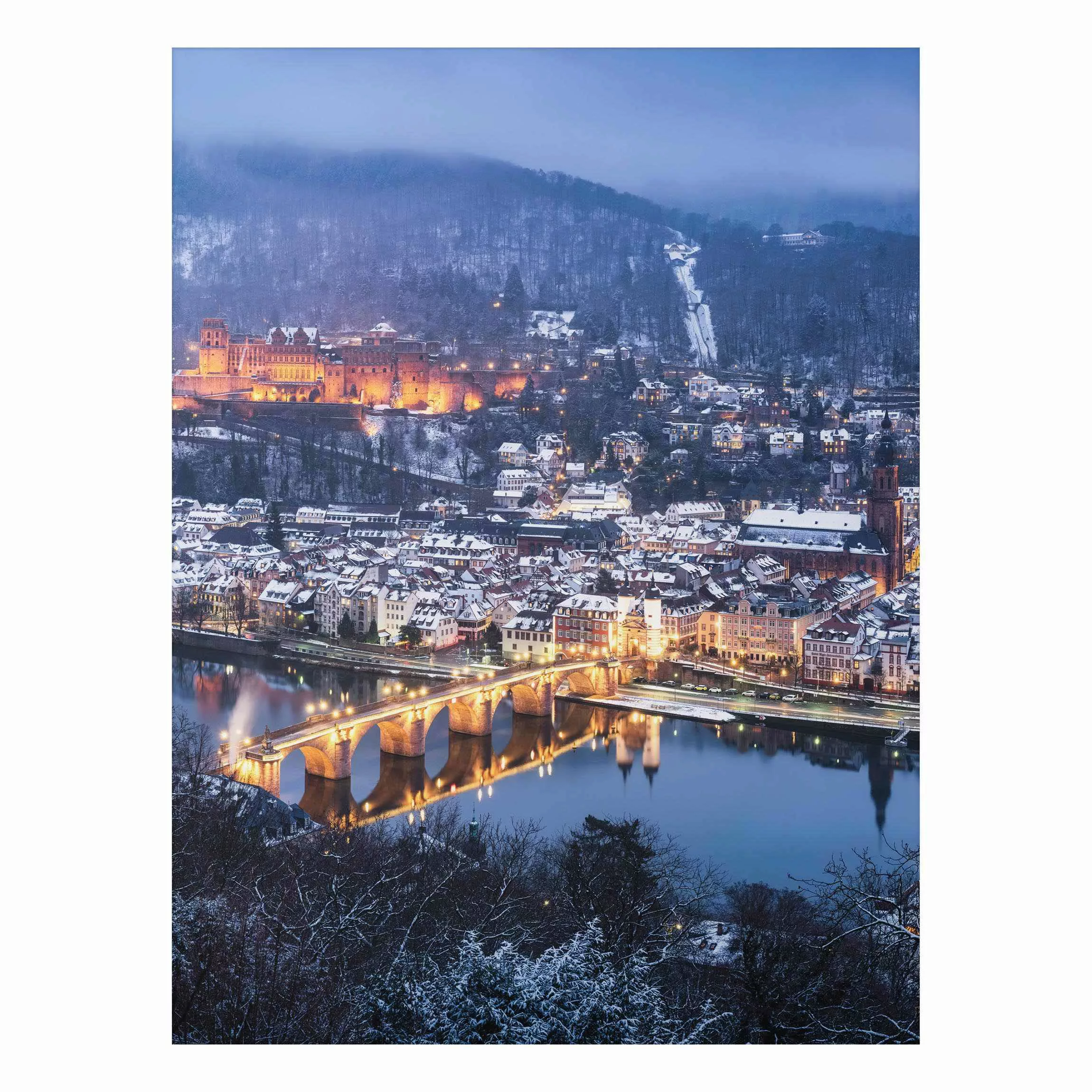 Alu-Dibond Bild Winterliches Heidelberg günstig online kaufen