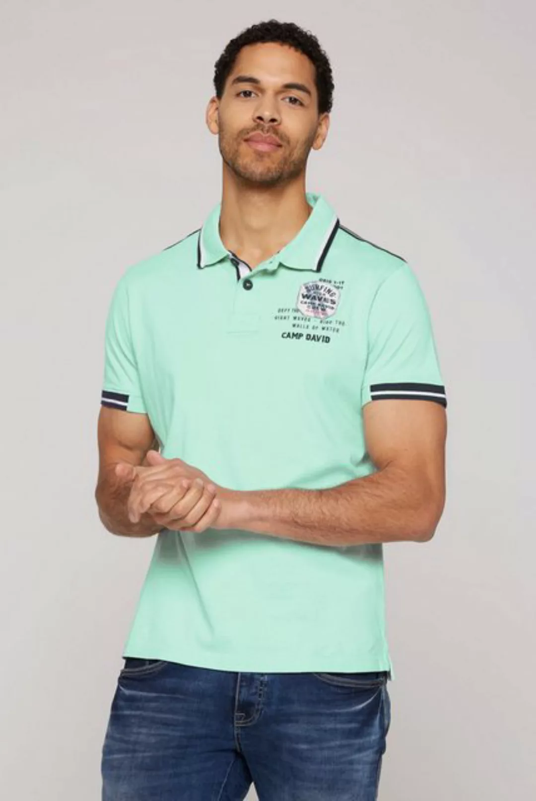 CAMP DAVID Poloshirt mit kontrastreichen Details günstig online kaufen