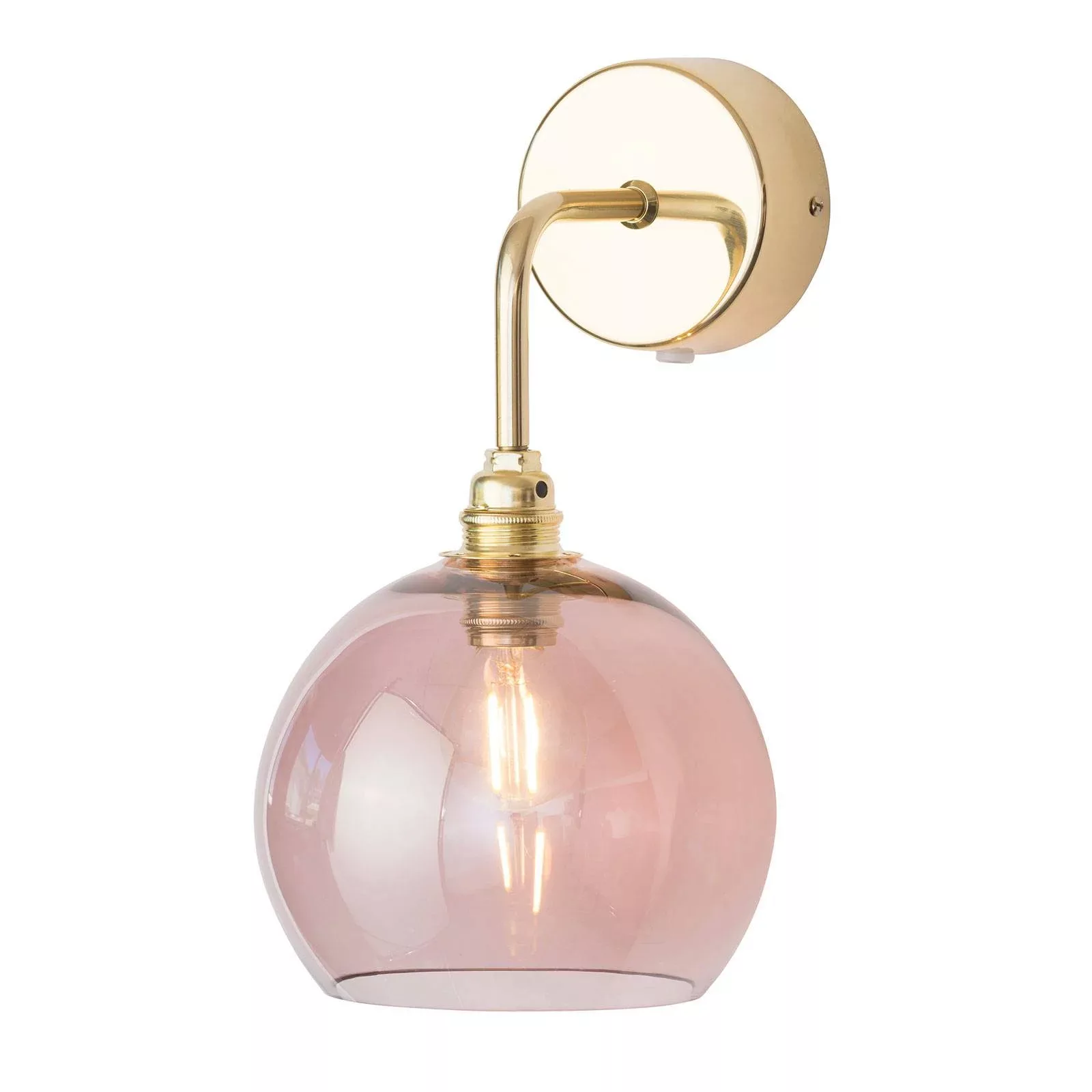 EBB & FLOW Rowan Wandlampe gold Schirm rosé-braun günstig online kaufen