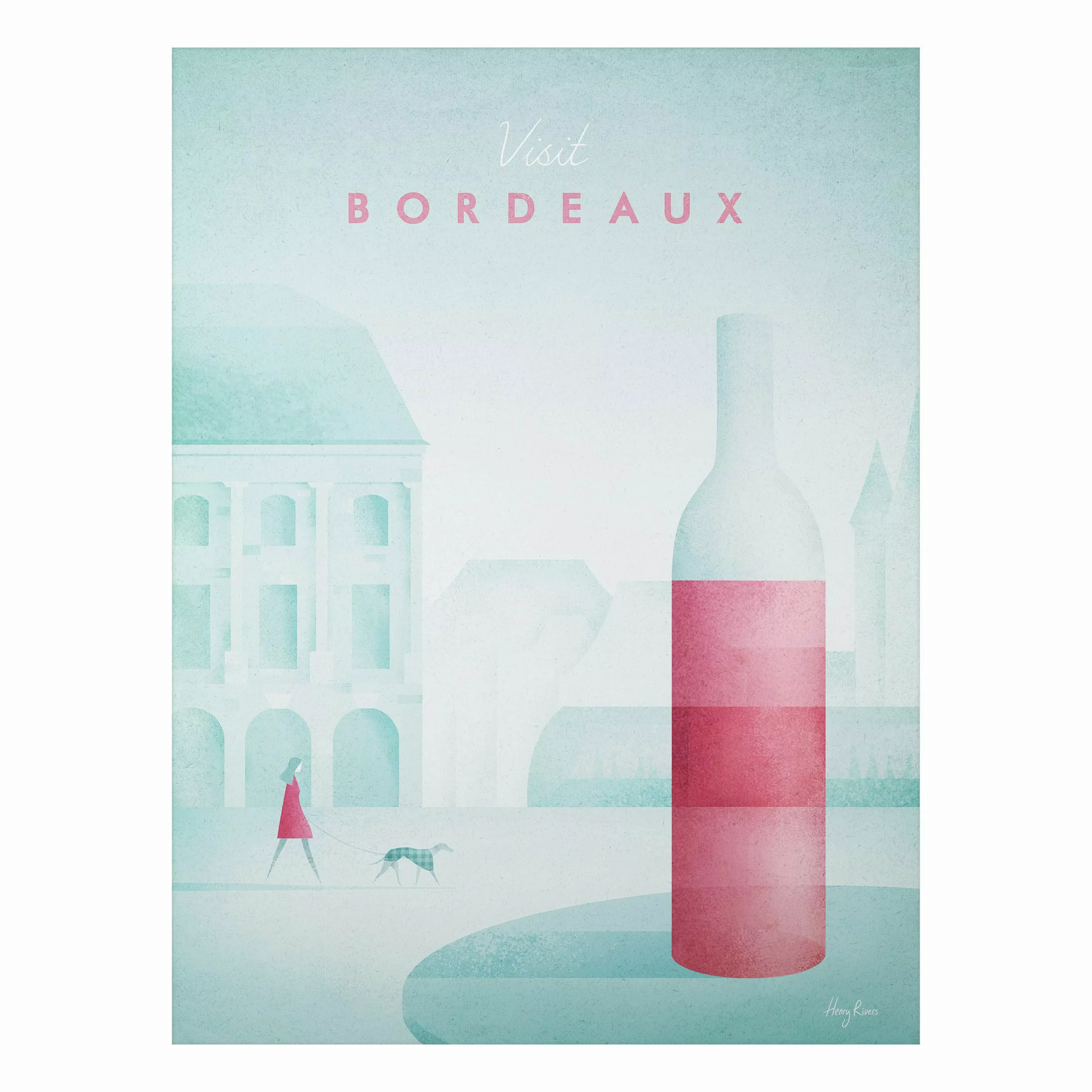 Alu-Dibond Bild Küche - Hochformat 3:4 Reiseposter - Bordeaux günstig online kaufen