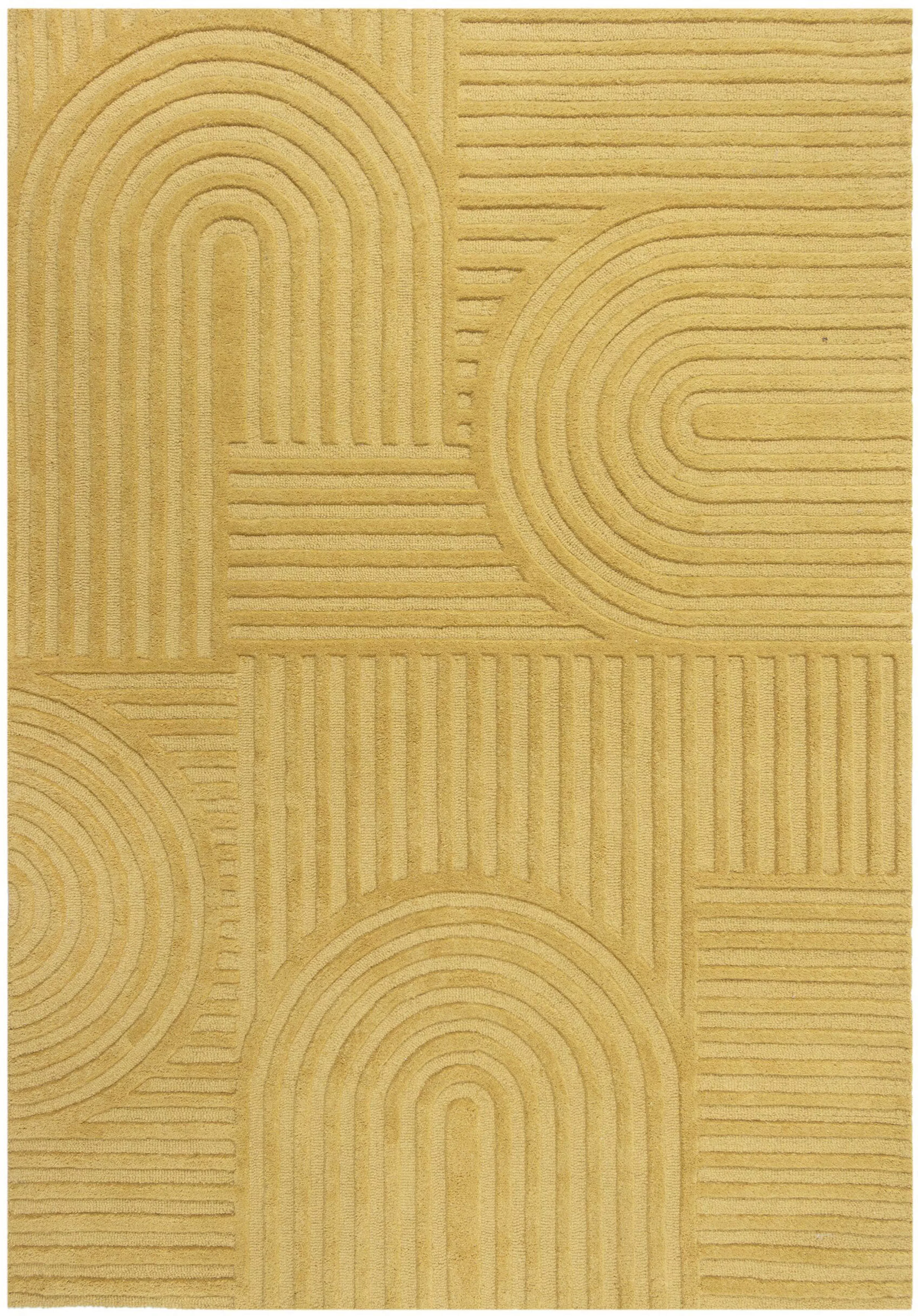 FLAIR RUGS Wollteppich »Zen Garden«, 10 mm Höhe, 100% Wolle, Hoch-Tief-Effe günstig online kaufen