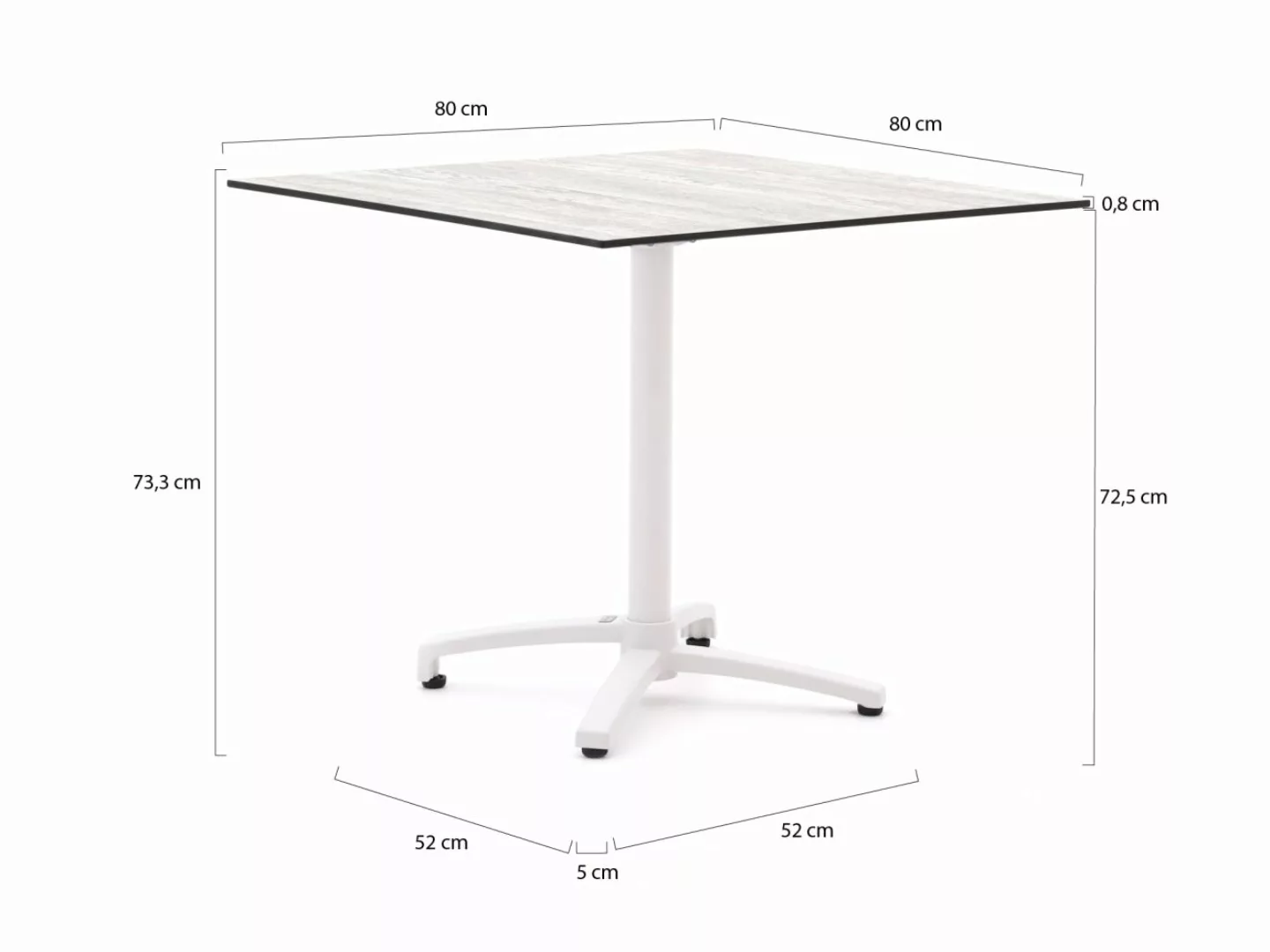 Bellagio Canzo Gartentisch klappbar 80x80x73 cm günstig online kaufen