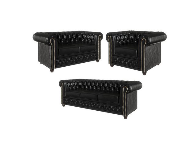 S-Style Möbel Polstergarnitur Chesterfield Jeff 3+2+1 mit Schlaffunktion au günstig online kaufen