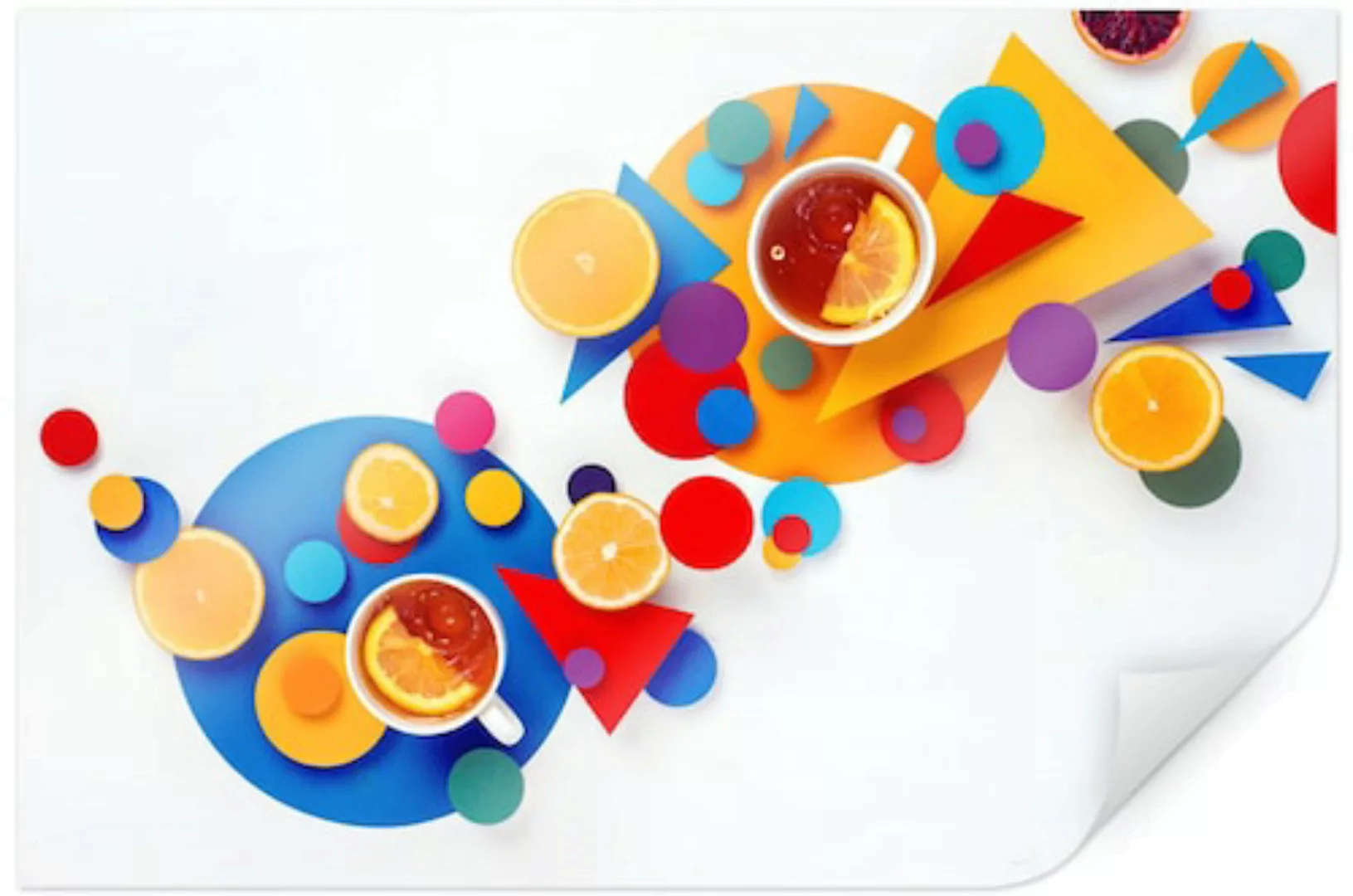 Wall-Art Poster »Geometrische Tee Party Küche«, Abstrakt, (1 St.), Poster o günstig online kaufen
