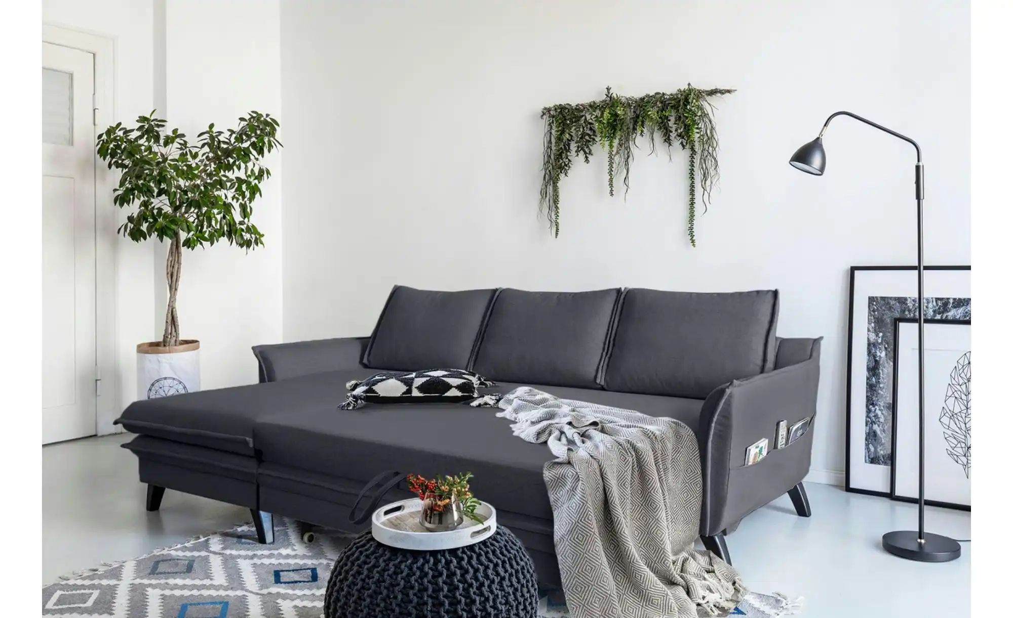 Miuform Ecksofa mit Schlaffunktion Charming Charlie ¦ grau ¦ Maße (cm): B: günstig online kaufen