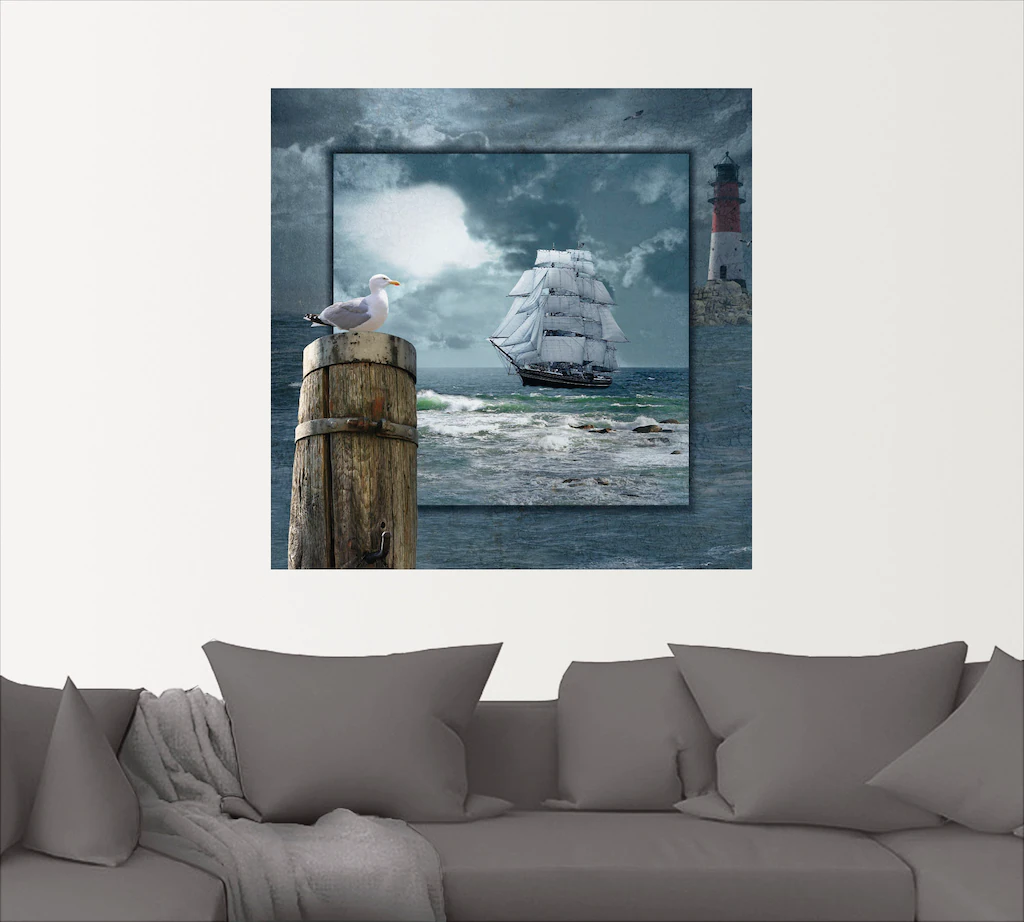 Artland Wandbild »Maritime Collage mit Segelschiff«, Boote & Schiffe, (1 St günstig online kaufen