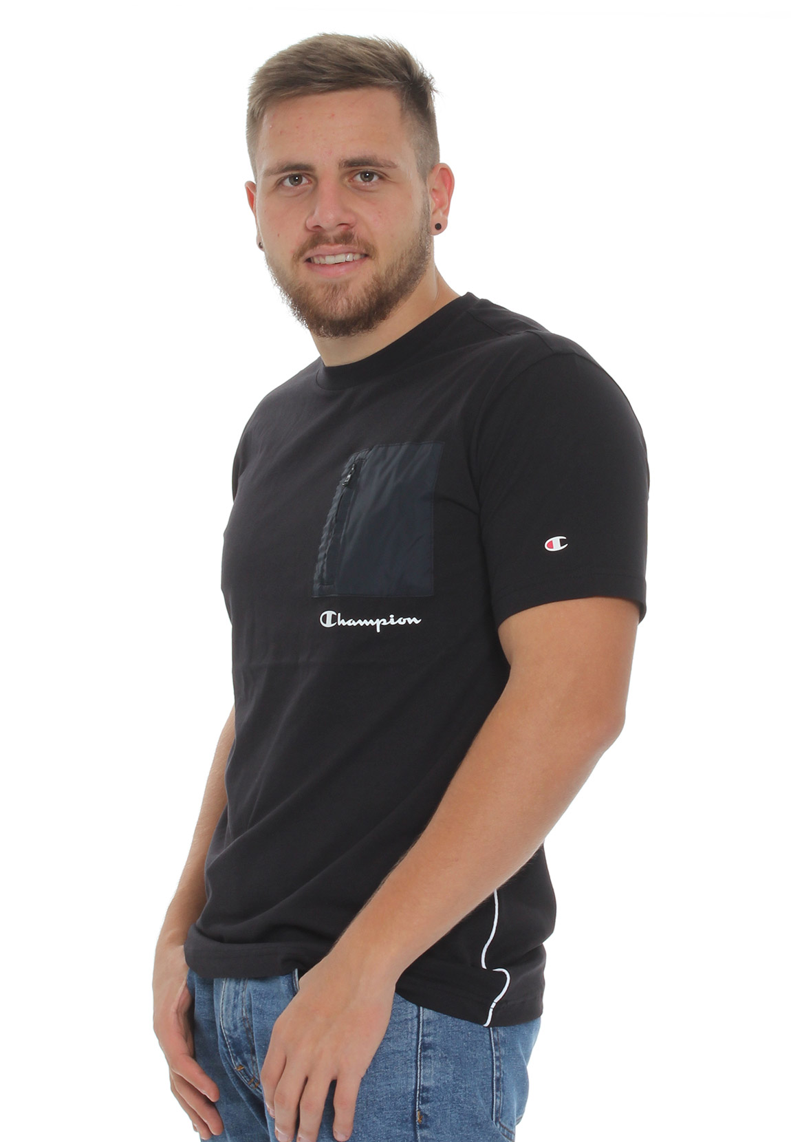 Champion Herren T-Shirt 216594 KK001 NBK Schwarz günstig online kaufen