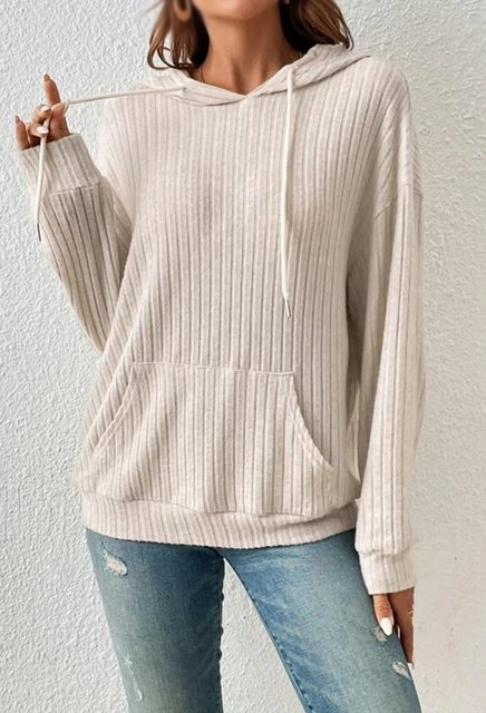 CHENIN Schlupfbluse Langarm-Pullover mit Kapuze hemdbluse Sweatshirts Sweat günstig online kaufen