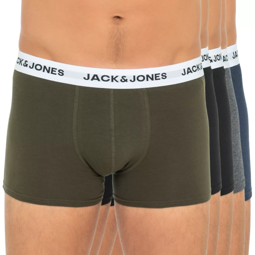 Jack & Jones 5-er Set Trunks Schwarz, Blau, Grün & Grau günstig online kaufen