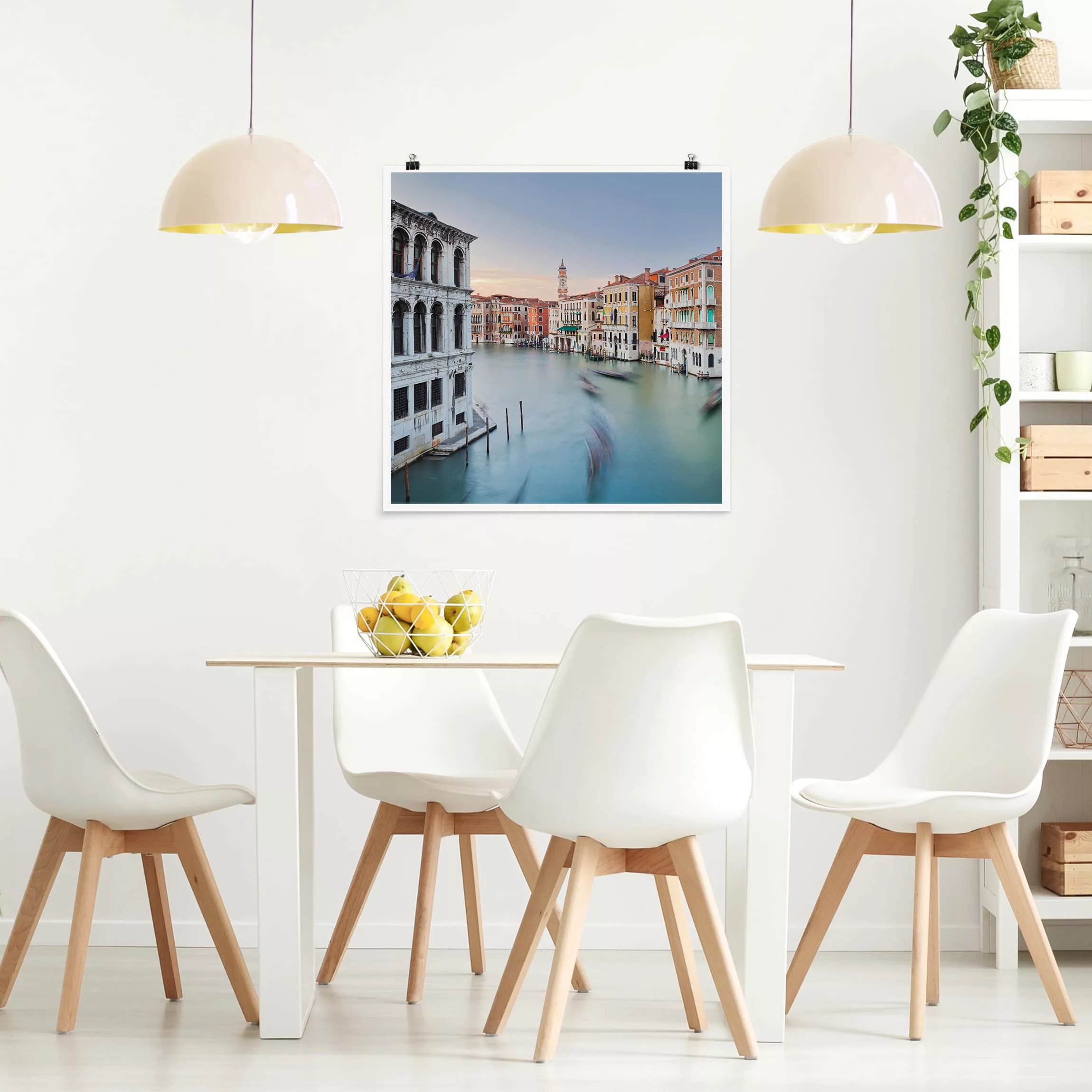 Poster - Quadrat Canale Grande Blick von der Rialtobrücke Venedig günstig online kaufen