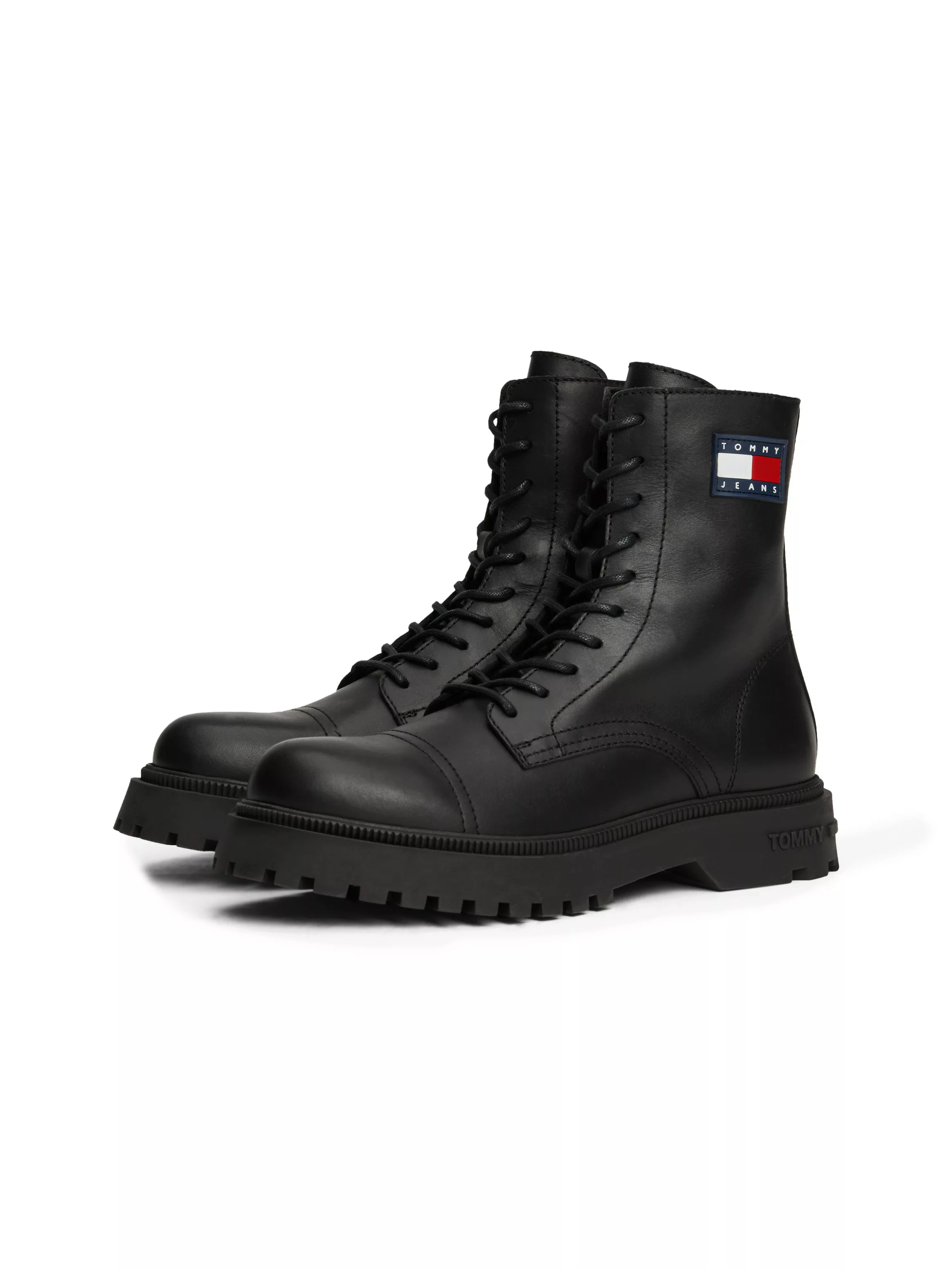 Tommy Jeans Schnürboots "TJM LACE UP MID BOOT SMOOTH", Blockabsatz, Herbstm günstig online kaufen