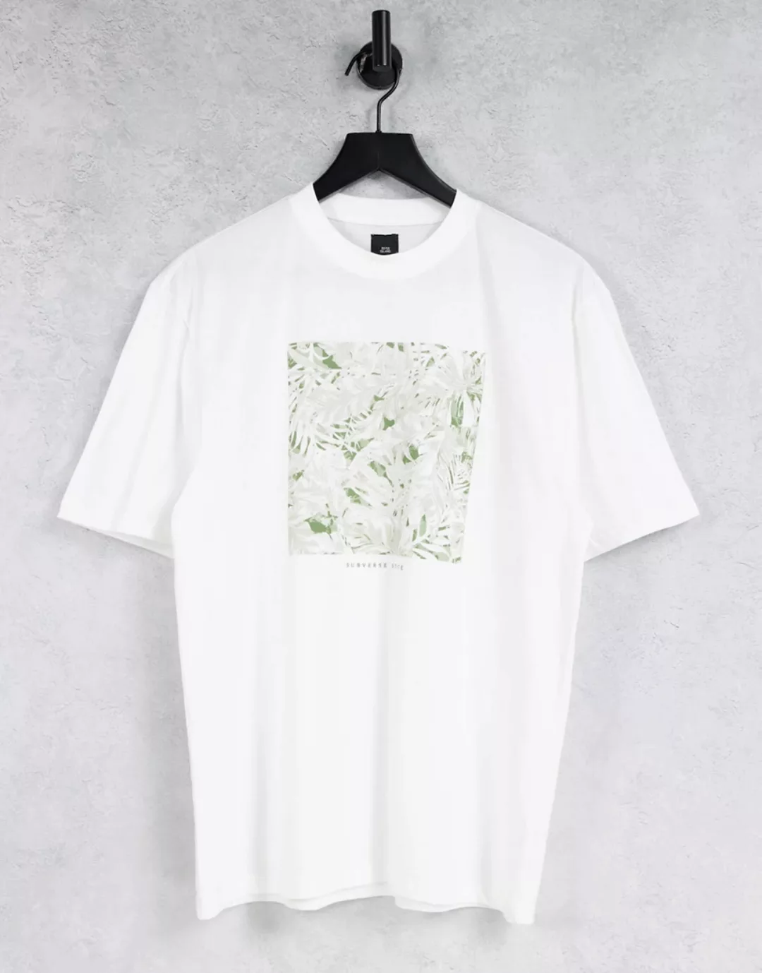River Island – Oversize-T-Shirt in Weiß mit Camisole-Grafik günstig online kaufen